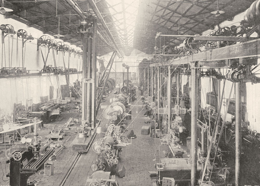 SOUTH AFRICA. Machine shop, salt river works 1899 old antique print picture